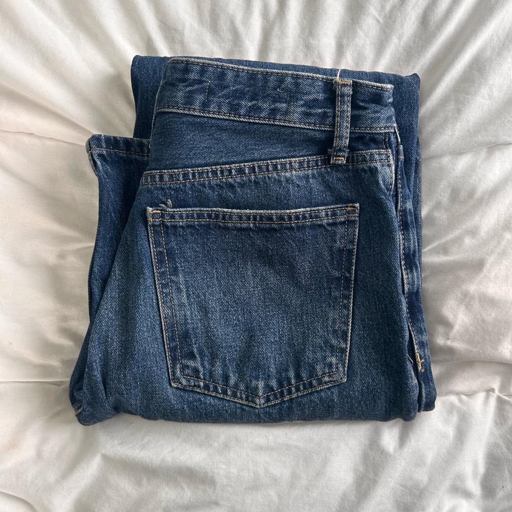 Zara Women's Straight Leg Jeans - Dark Blue